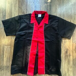 Black and Red Men's Bowling Shirt